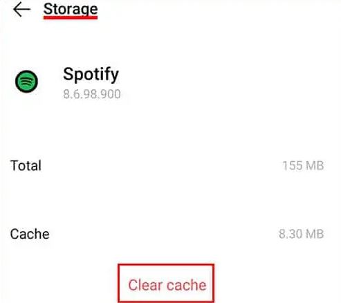 spotify clear cache on android
