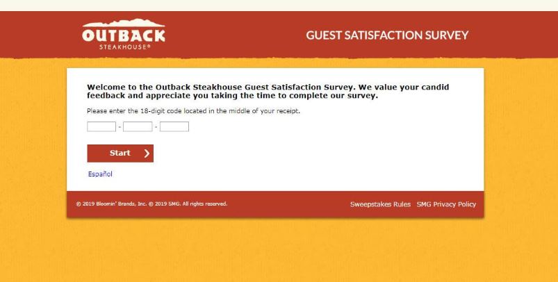 Take Outback Steakhouse Survey