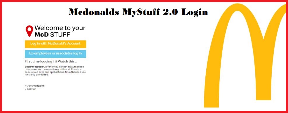 McDonald's MyStuff 2.0 Login