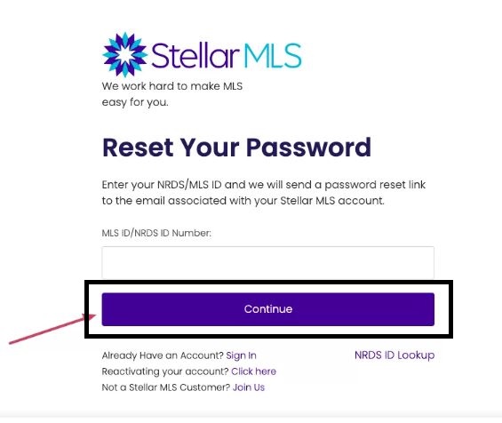 Reset MFRMLS Login Password