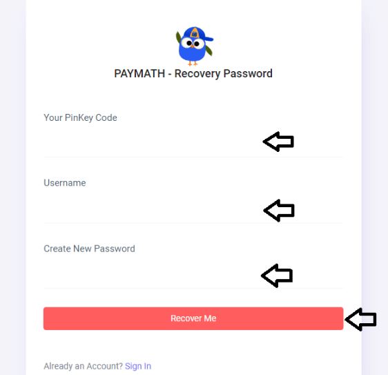 Reset Paymath Login Password