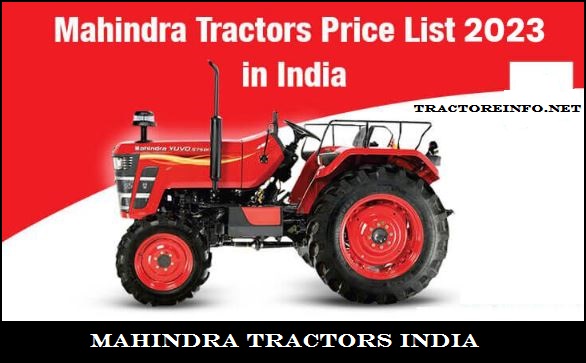 Mahindra Tractors Price List in India 2023