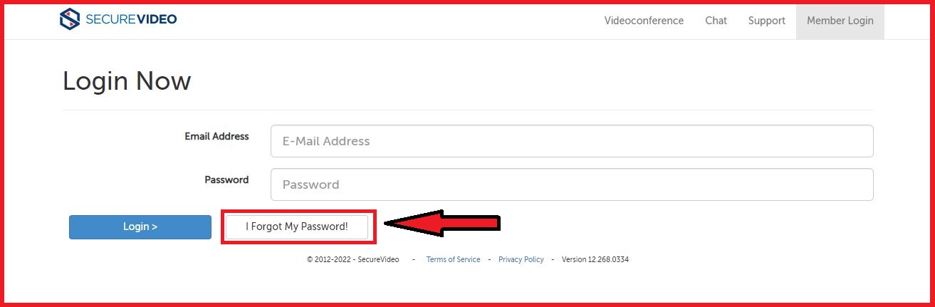 Reset Secure Video Login Password