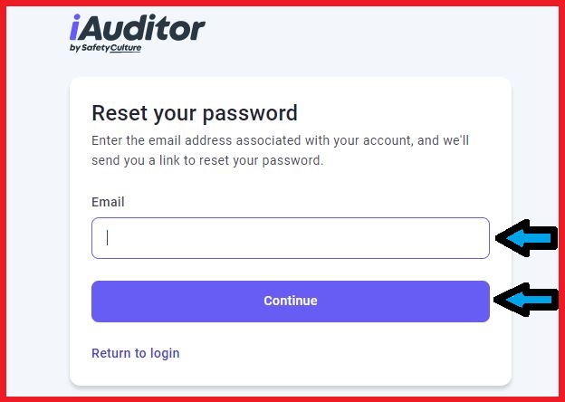 reset iauditor login password