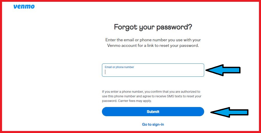 reset venmo credit card login passwords