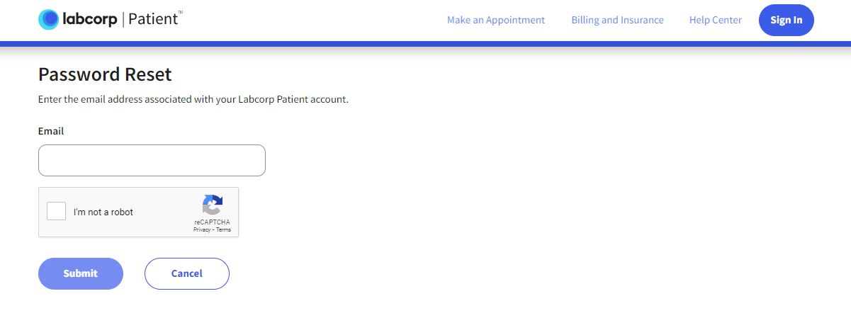 Labcorp Patient Portal Reset Your Password