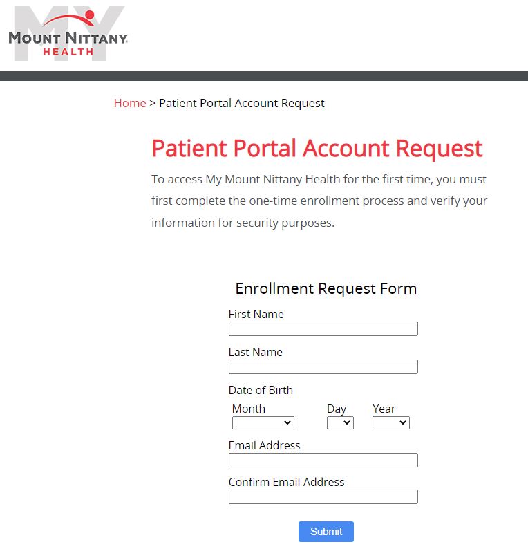 Mount Nittany Health Portal For New user