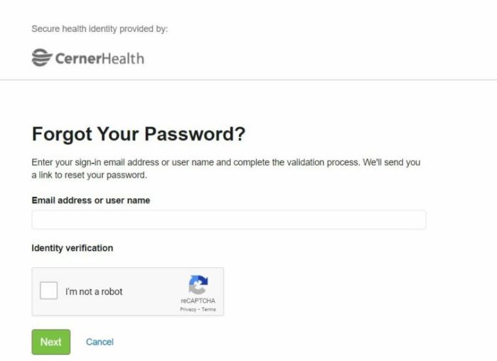 Reset Penn State Patient Portal password