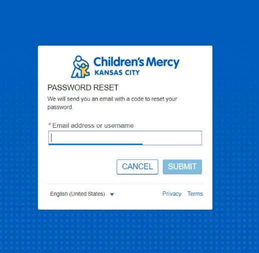 Children’s Mercy Patient Portal reset password