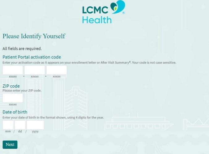 LCMC Patient Portal Sign Up